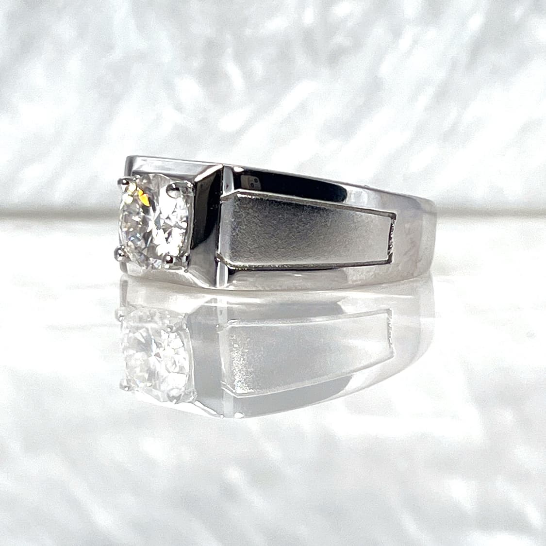 *새상품* 모이사나이트 남성용 사이드 매트 은반지 상품이미지3