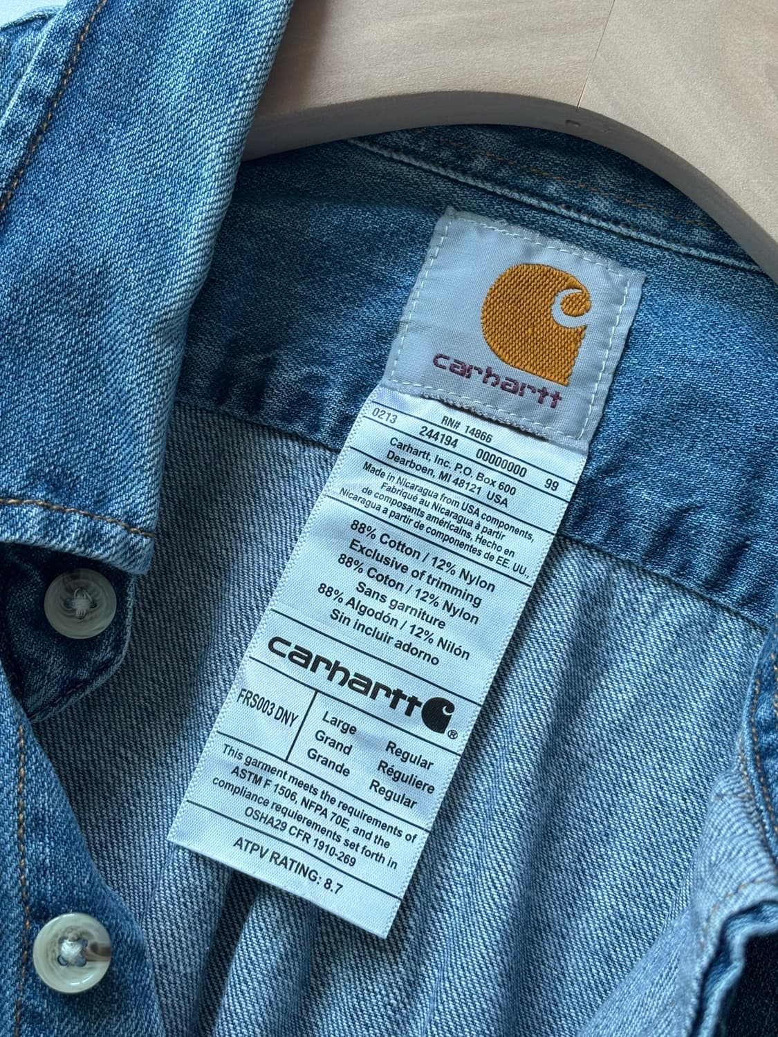 Carhartt 칼하트 데님 반팔 셔츠 상품이미지6
