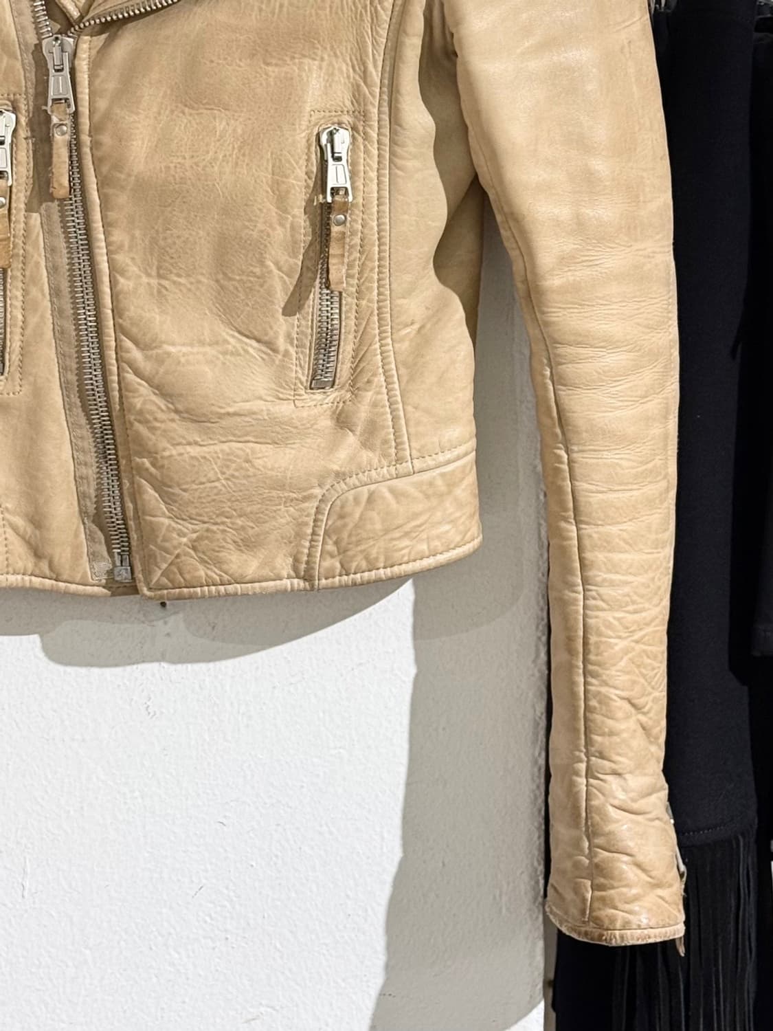 발렌시아가 09s 베이지 모터 램스킨 레더 자켓 상품이미지5
