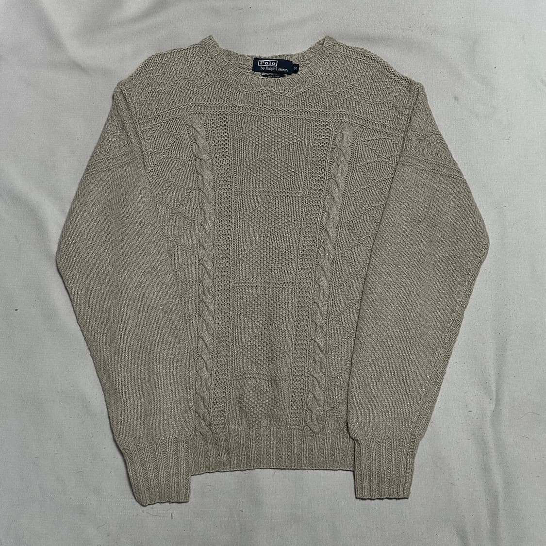 M 폴로랄프로렌 라이트 아이보리 케이블 니트 상품이미지2
