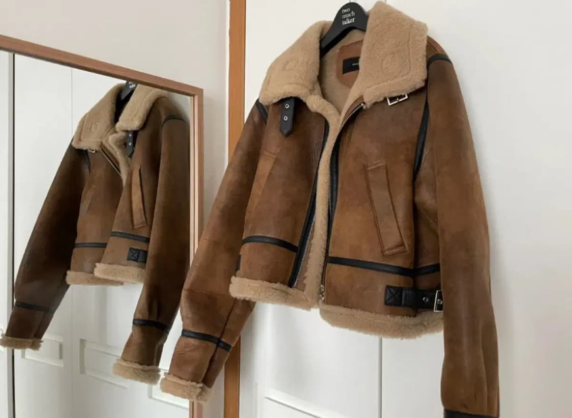 크랙 숏 버클 무스탕 상품이미지1