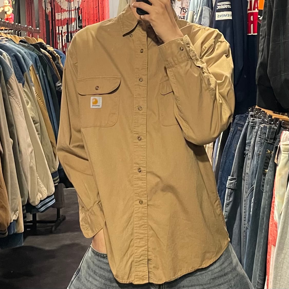 [IM] carhartt 칼하트 베이지 긴팔 셔츠 상품이미지1