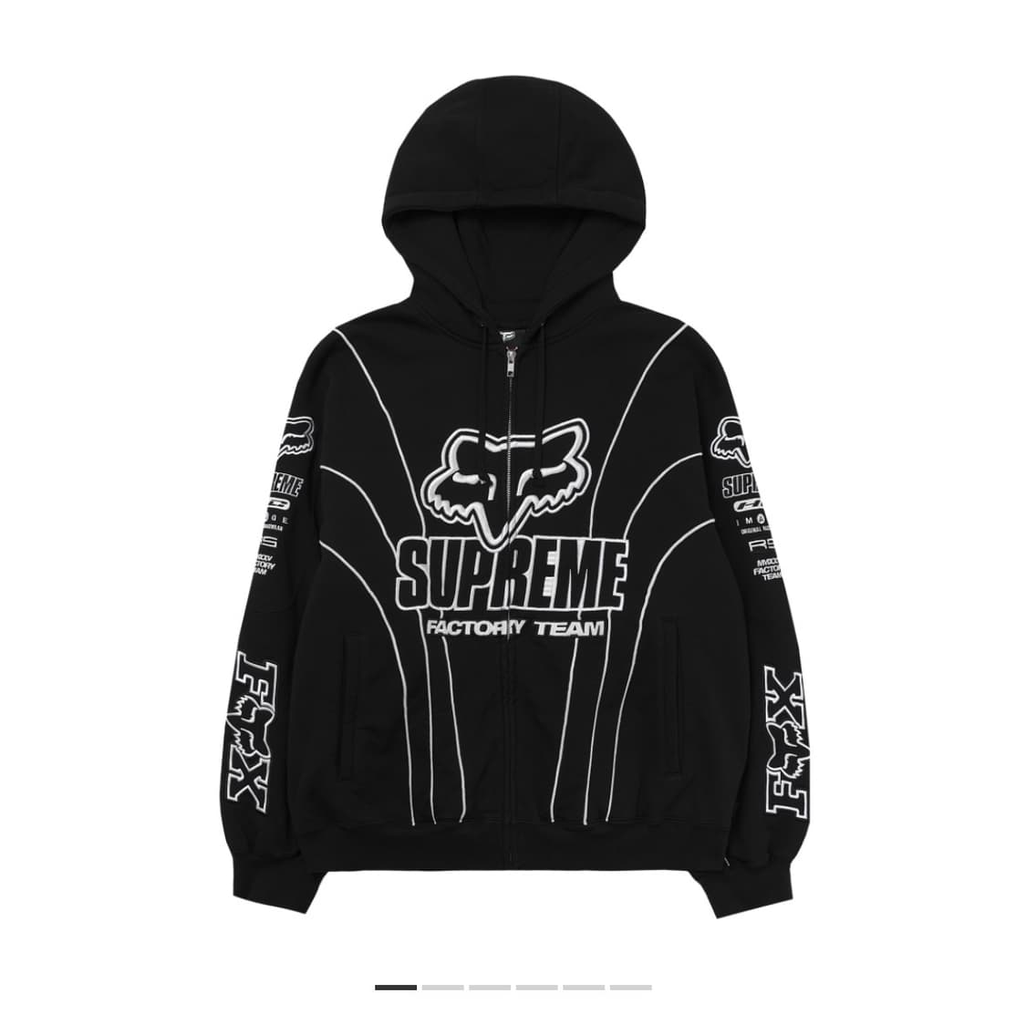 (L) 슈프림 X 폭스 레이싱 집업 후드 스웨트셔츠 블랙 25FW 상품이미지1
