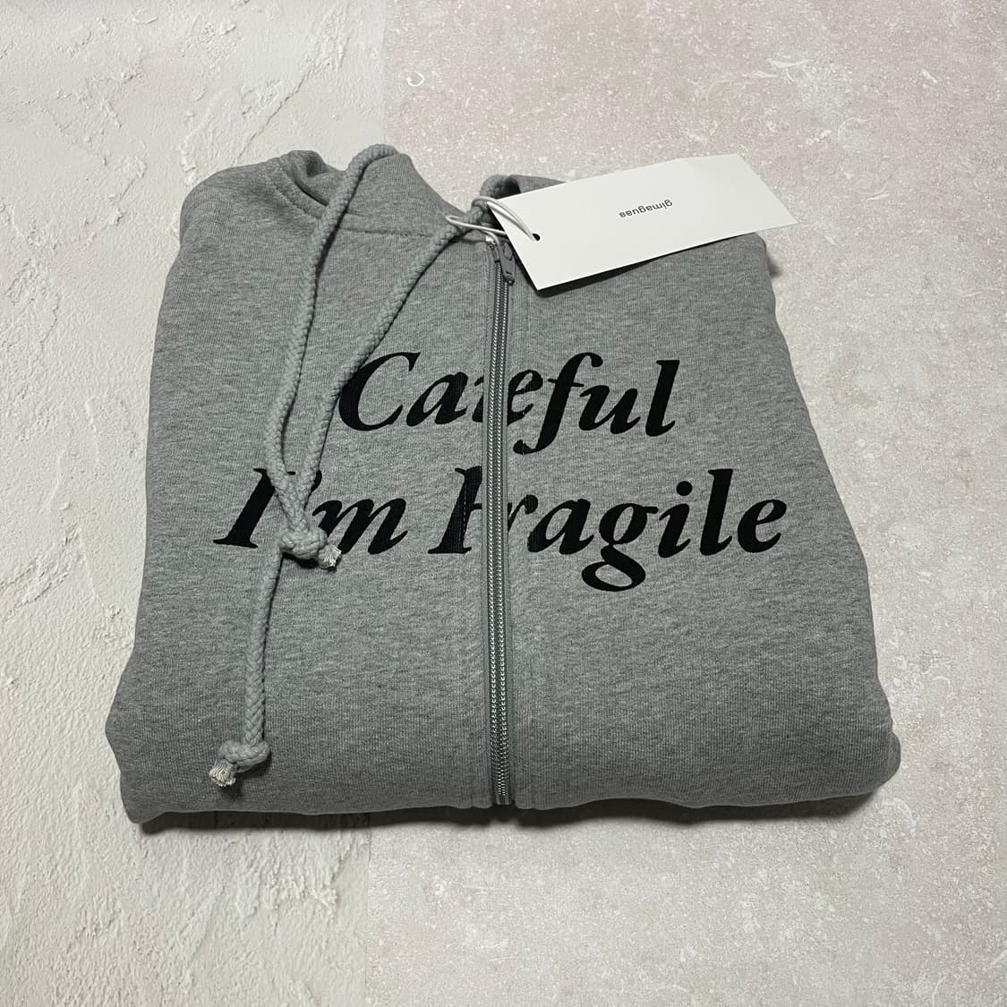 [S,L] 기마구아스 careful 케어풀 후드 집업 그레이 상품이미지1