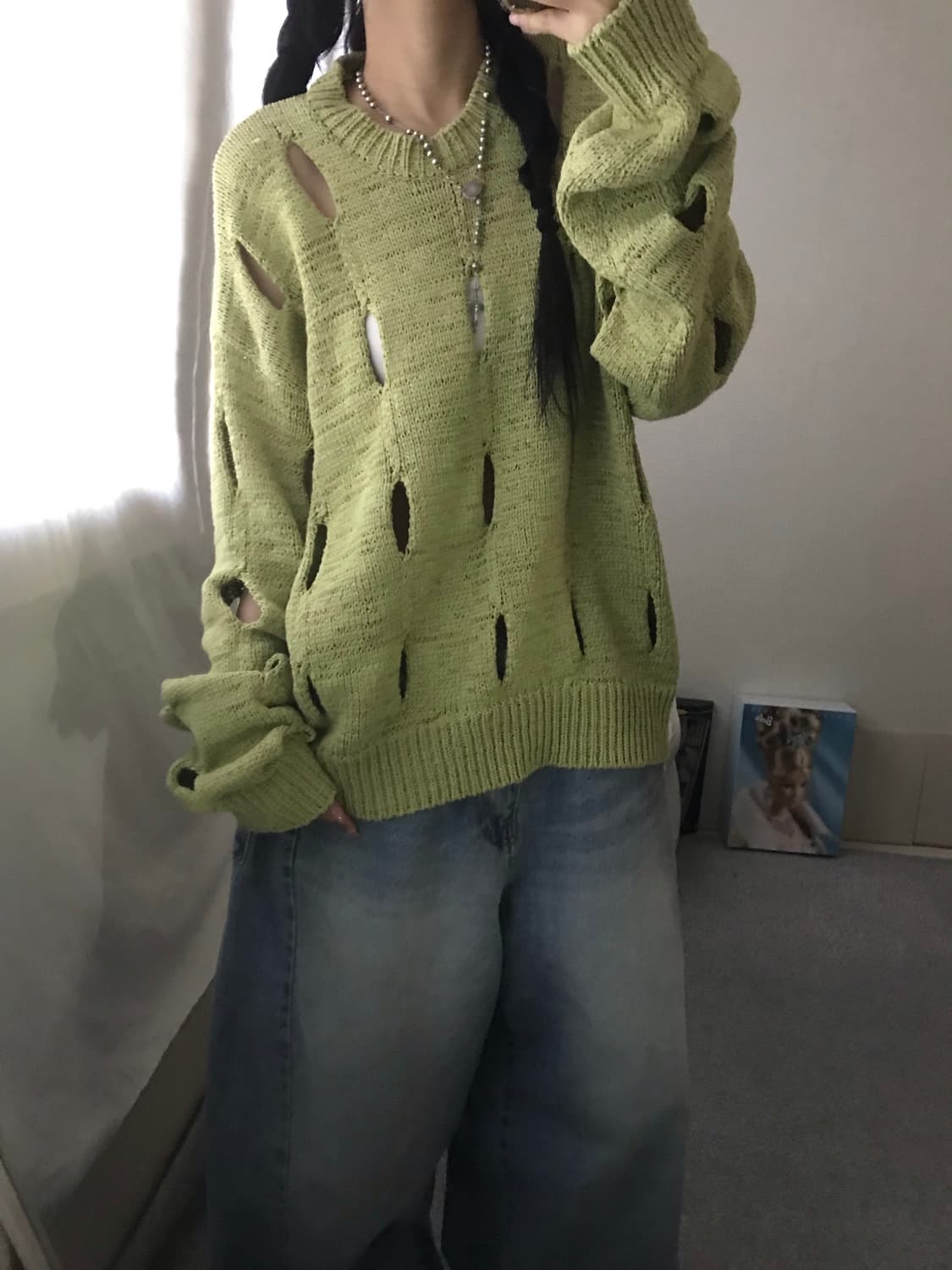 더오픈프로덕트 말차 그런지 니트 상품이미지2