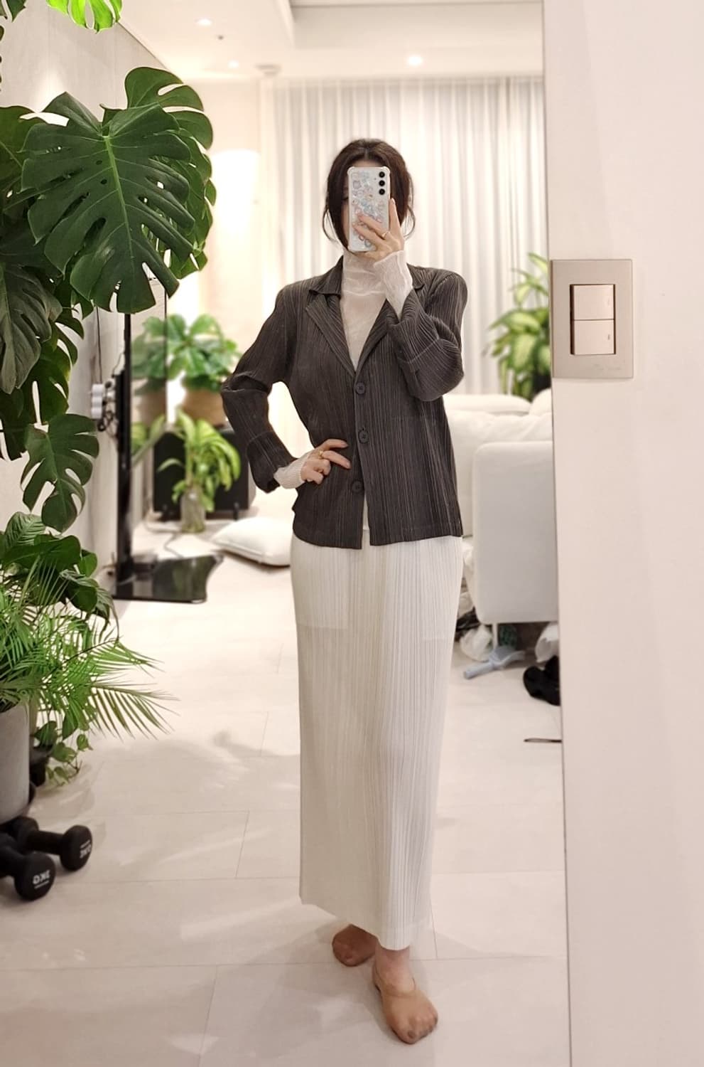 새상품급. 플리츠플리즈 그레이 베이직 자켓3 이세이미야케 상품이미지9