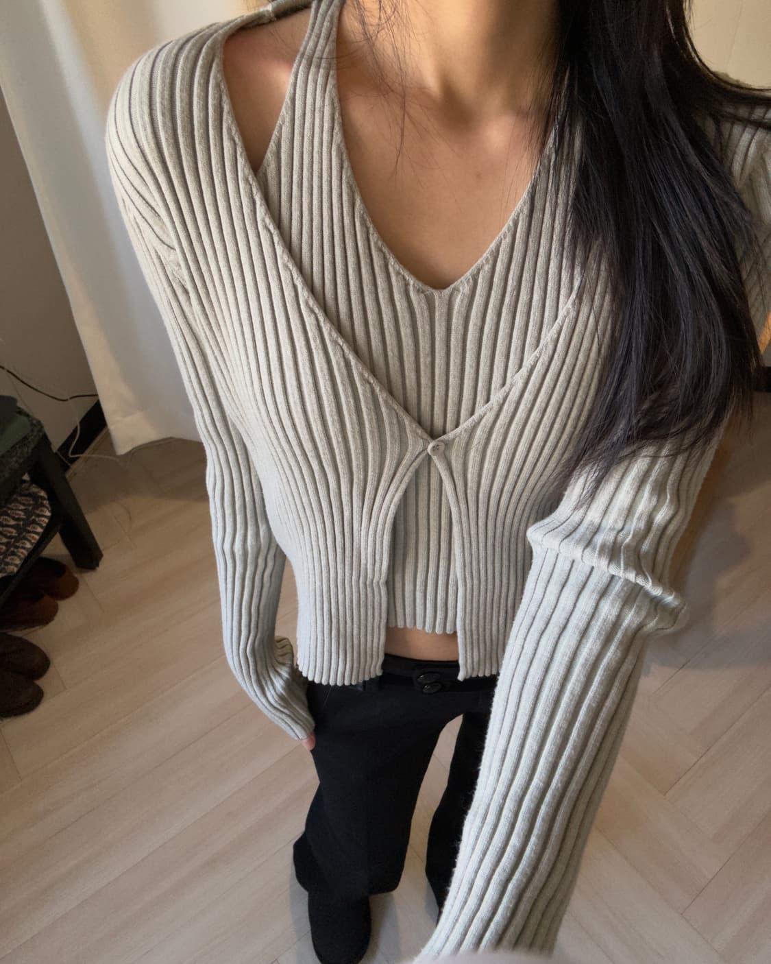 [LIBERTY] slit detail knit cardican top 상품이미지2