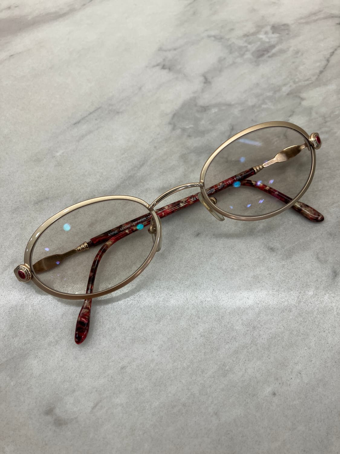 앤 마리 ANNE MARIE 엔틱 골드 오벌 볼드 라운드 메탈테 안경 상품이미지1