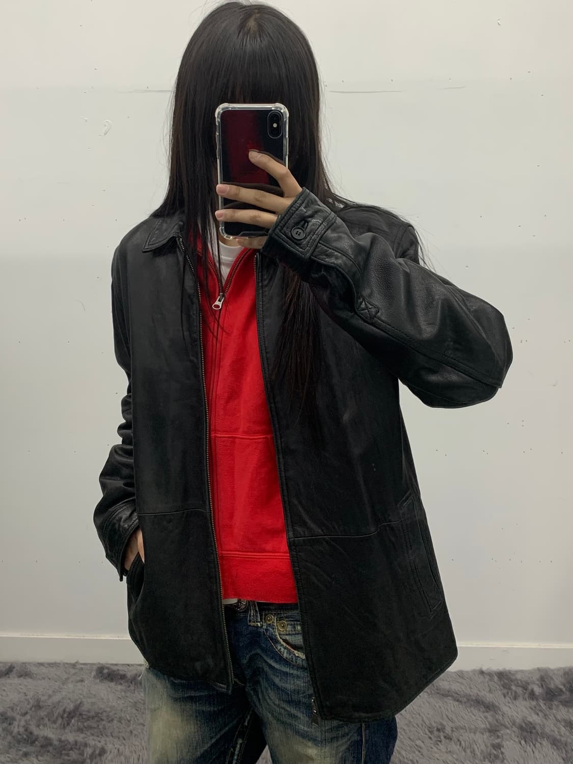 캘빈클라인 램스킨 00s 싱글 바이커 상품이미지2