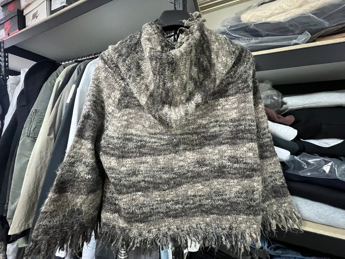 프린지 니트 후드 가디건 케이프st 상품이미지5