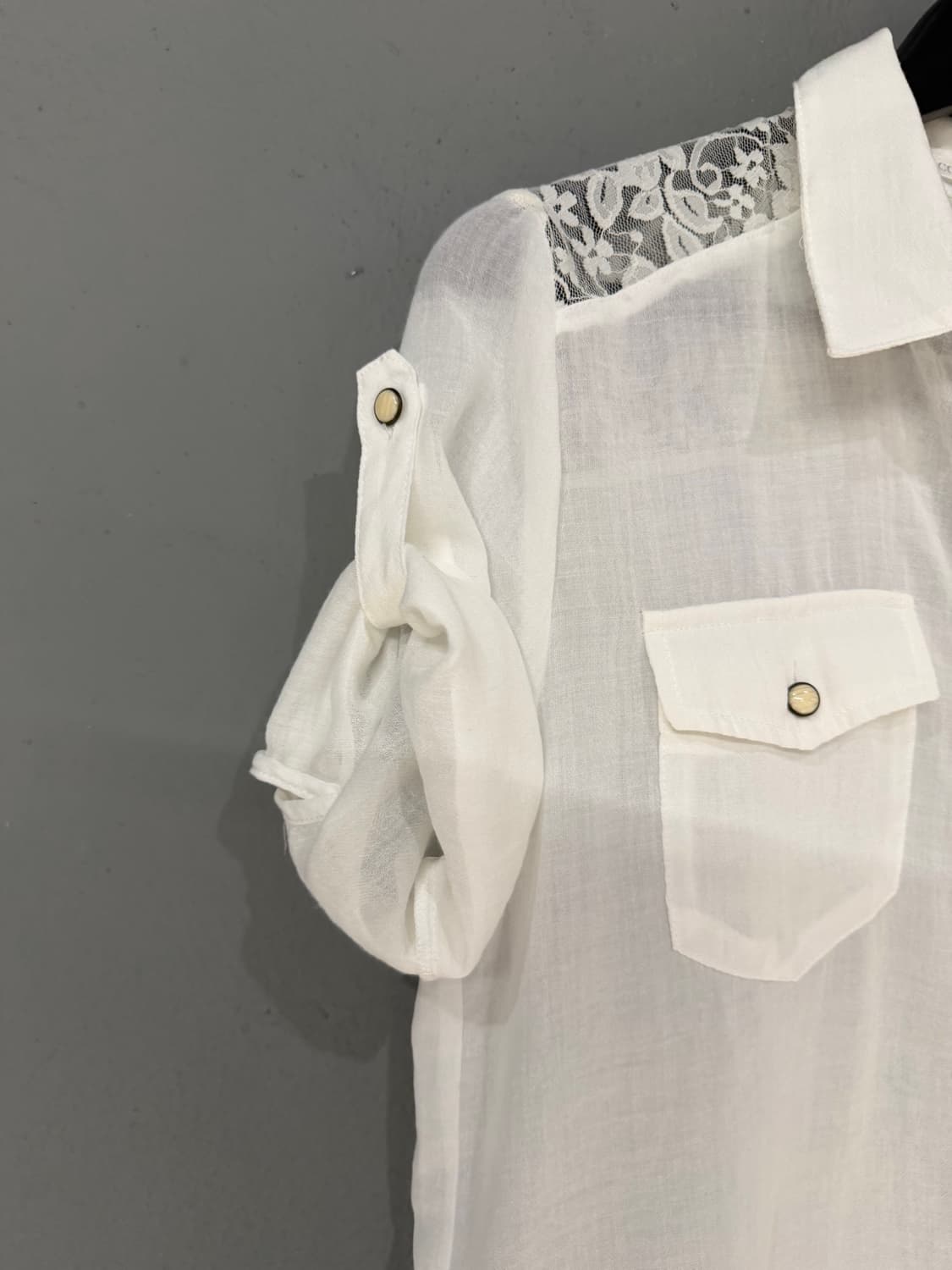 back lace point pocket shirt  상품이미지8