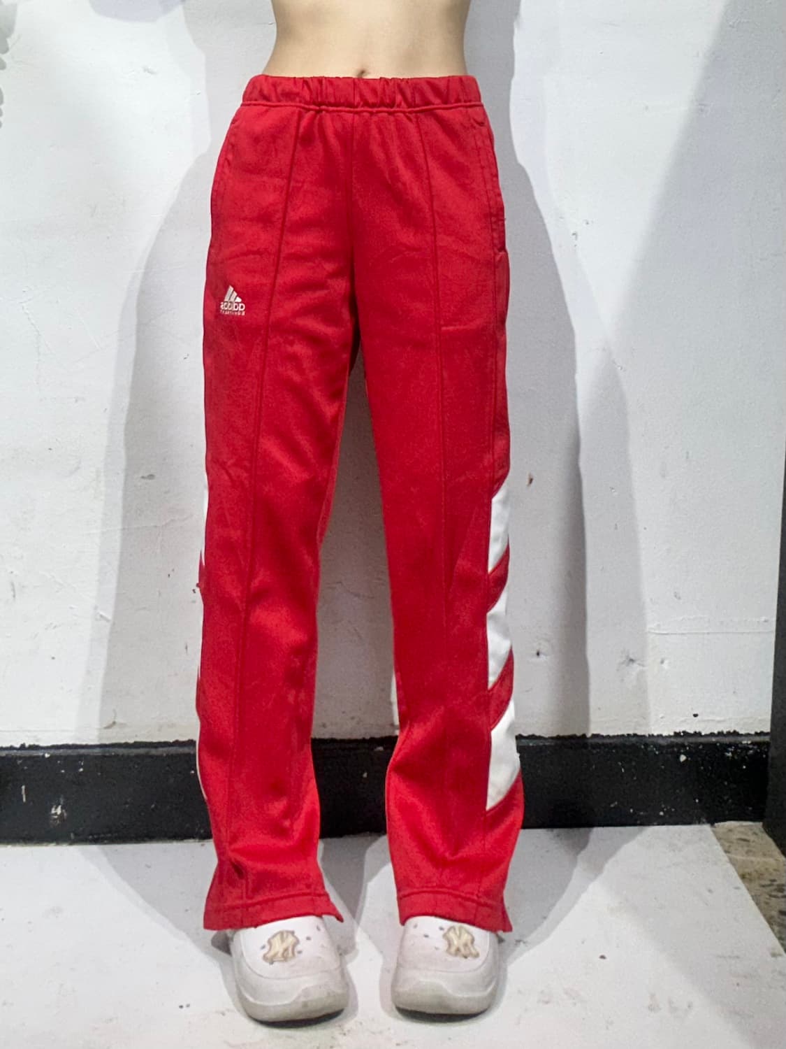 90s 아디다스 이큅먼트 와이드 레드 화이트 스몰 로고 추리닝 바지 L 상품이미지2