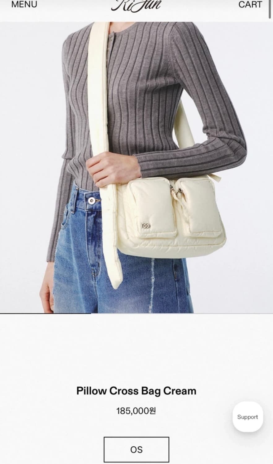 기준 kijun 필로우 크로스백 크림 상품이미지1