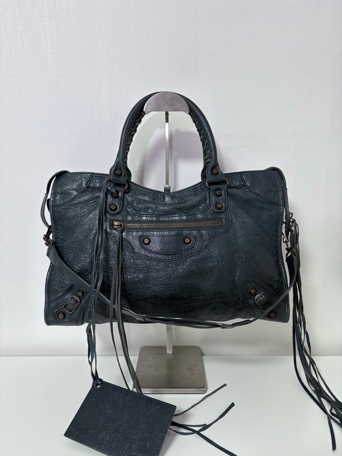 발렌시아가 시티 모터백 다크그린 미디움 상품이미지1