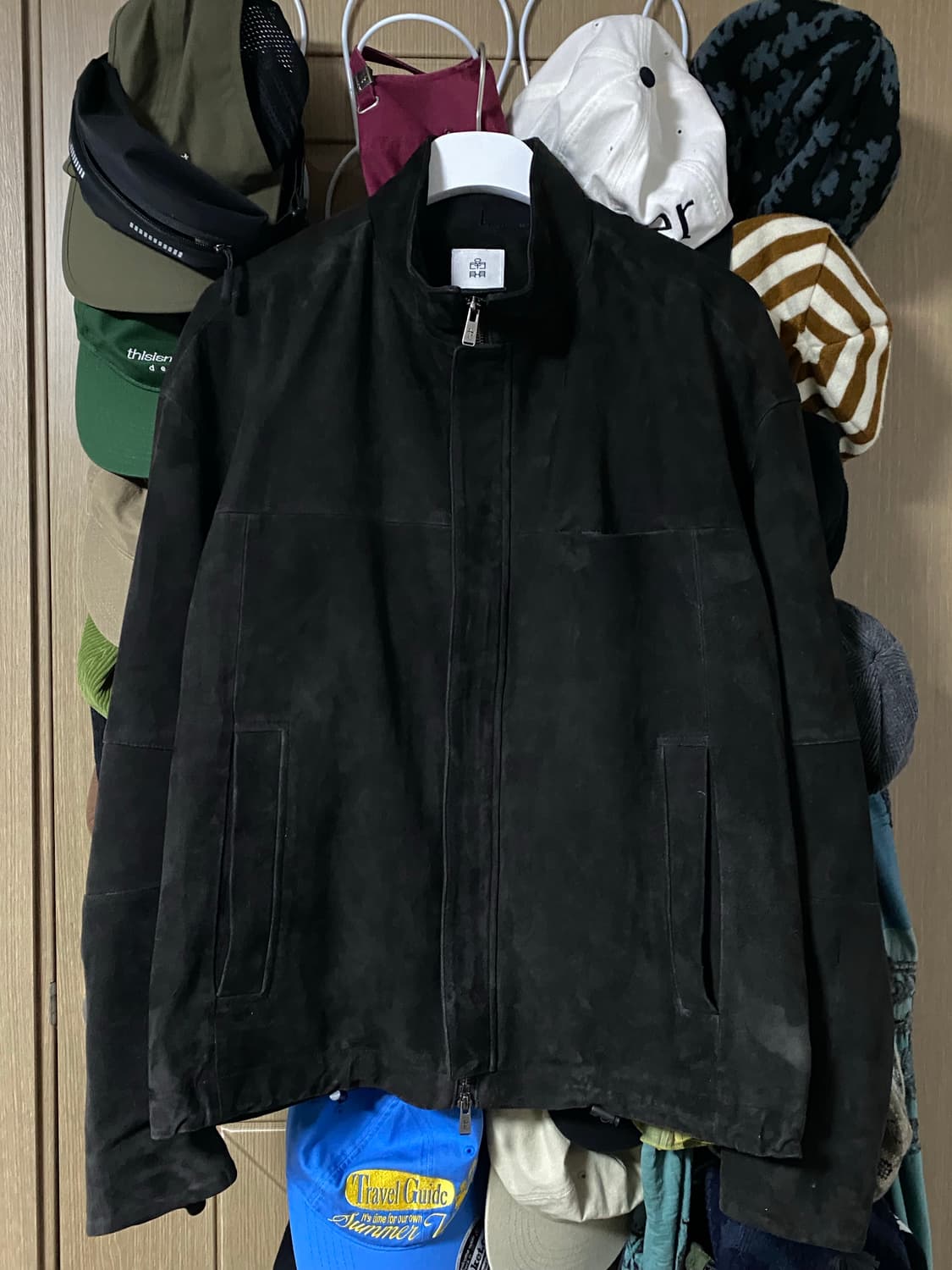 (2) 폴리테루 레더 스웨이드 파카 딥차콜 상품이미지3