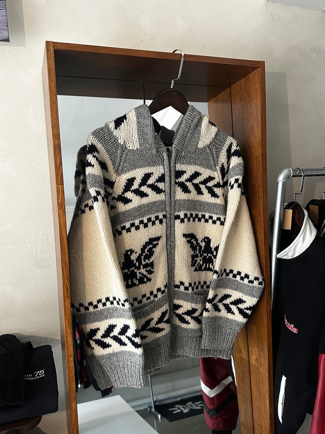 코위찬 니트 후드 집업 상품이미지1