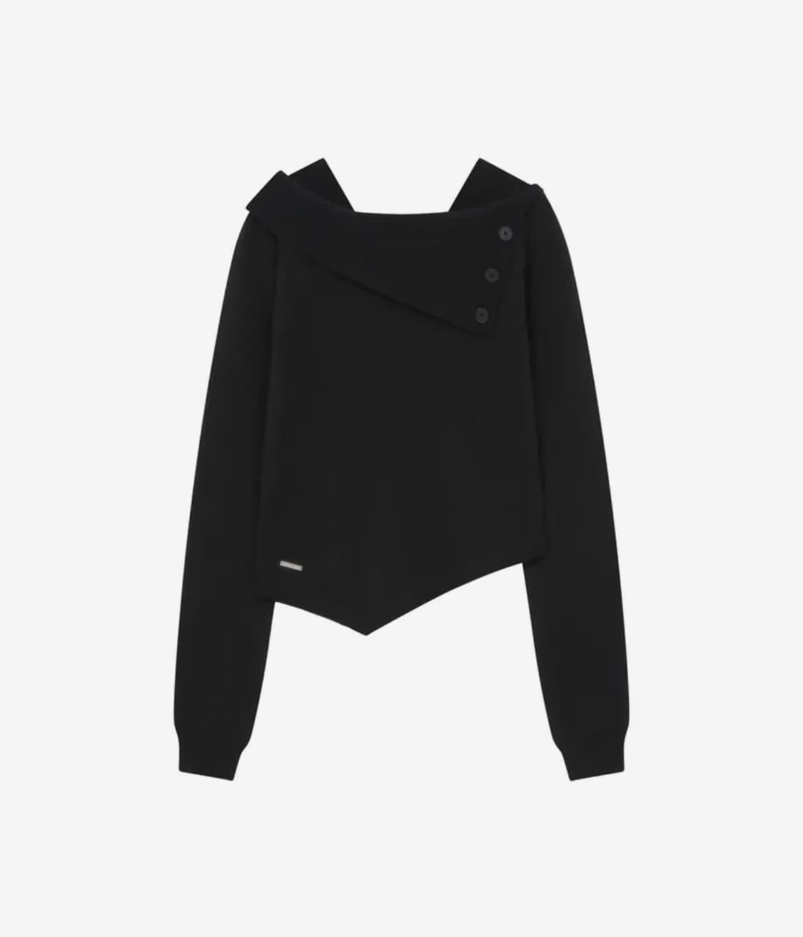 미세키서울 Oblique line button knit BLACK 상품이미지1