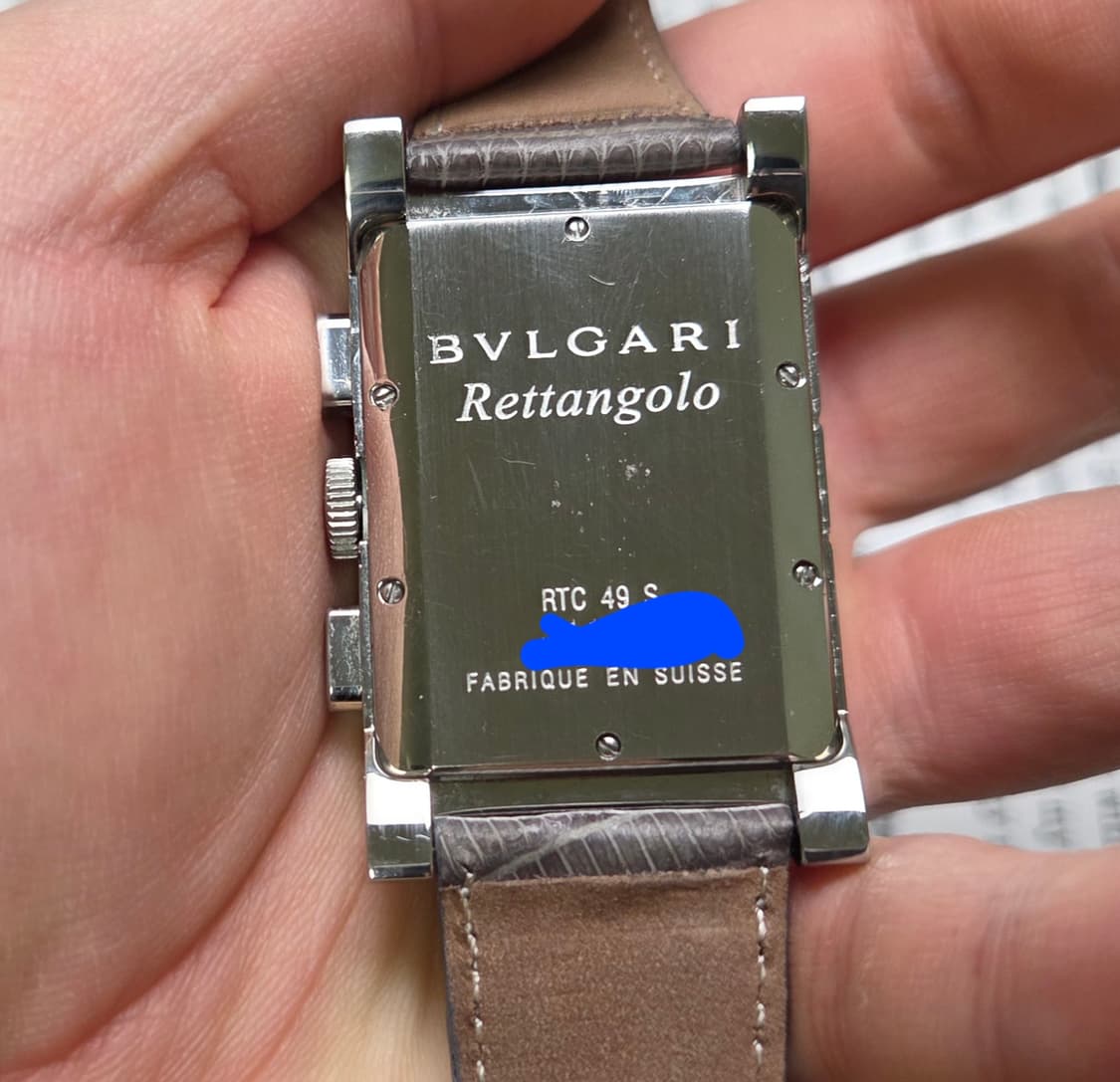 레어] 불가리 렉탕골로 사각탱크 크로노 라지스틸 쿼츠 화이트다이얼   상품이미지6