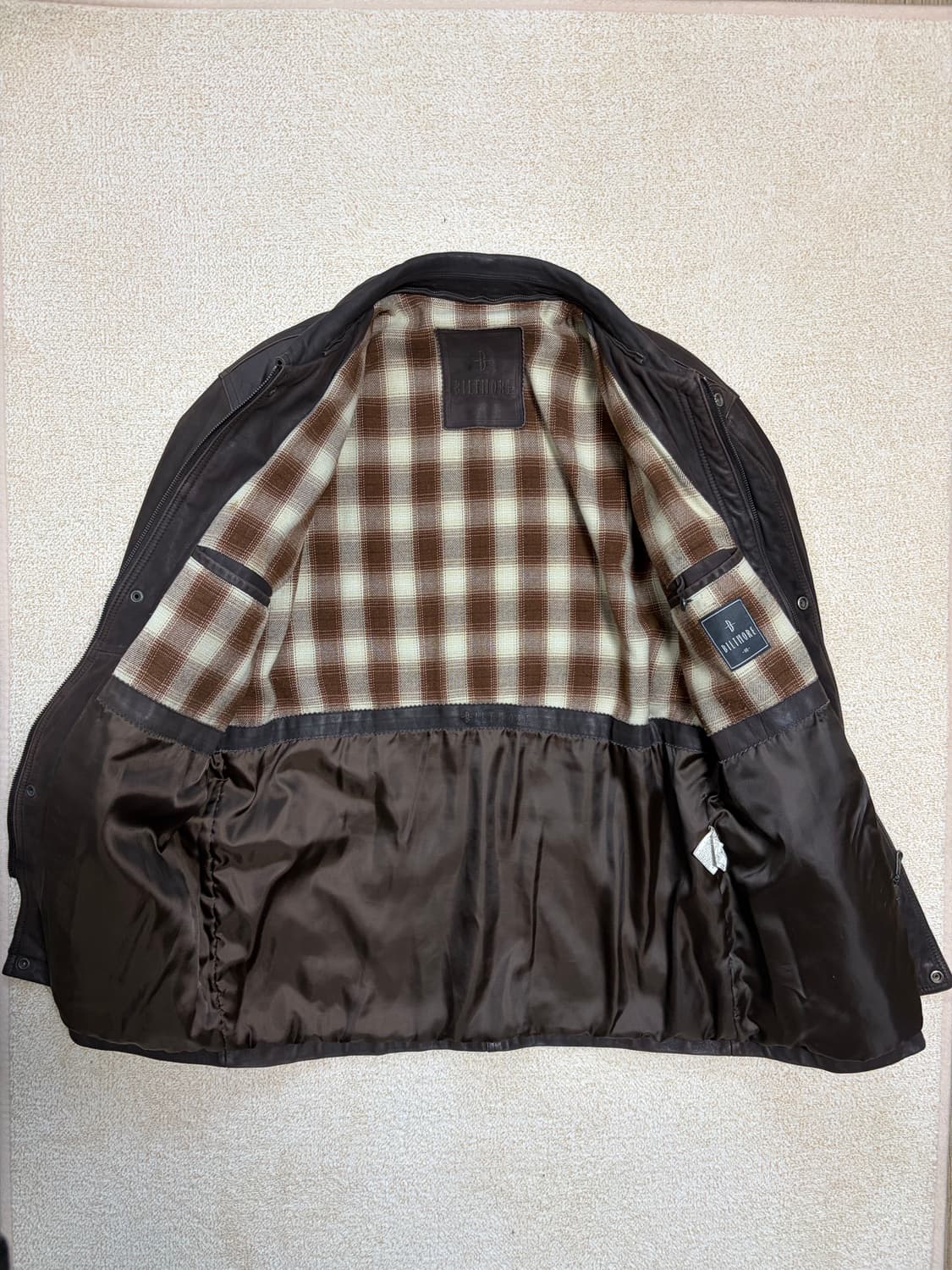 100) 00s 산양가죽 램스킨 필드자켓 브라운 레더카코트 상품이미지6