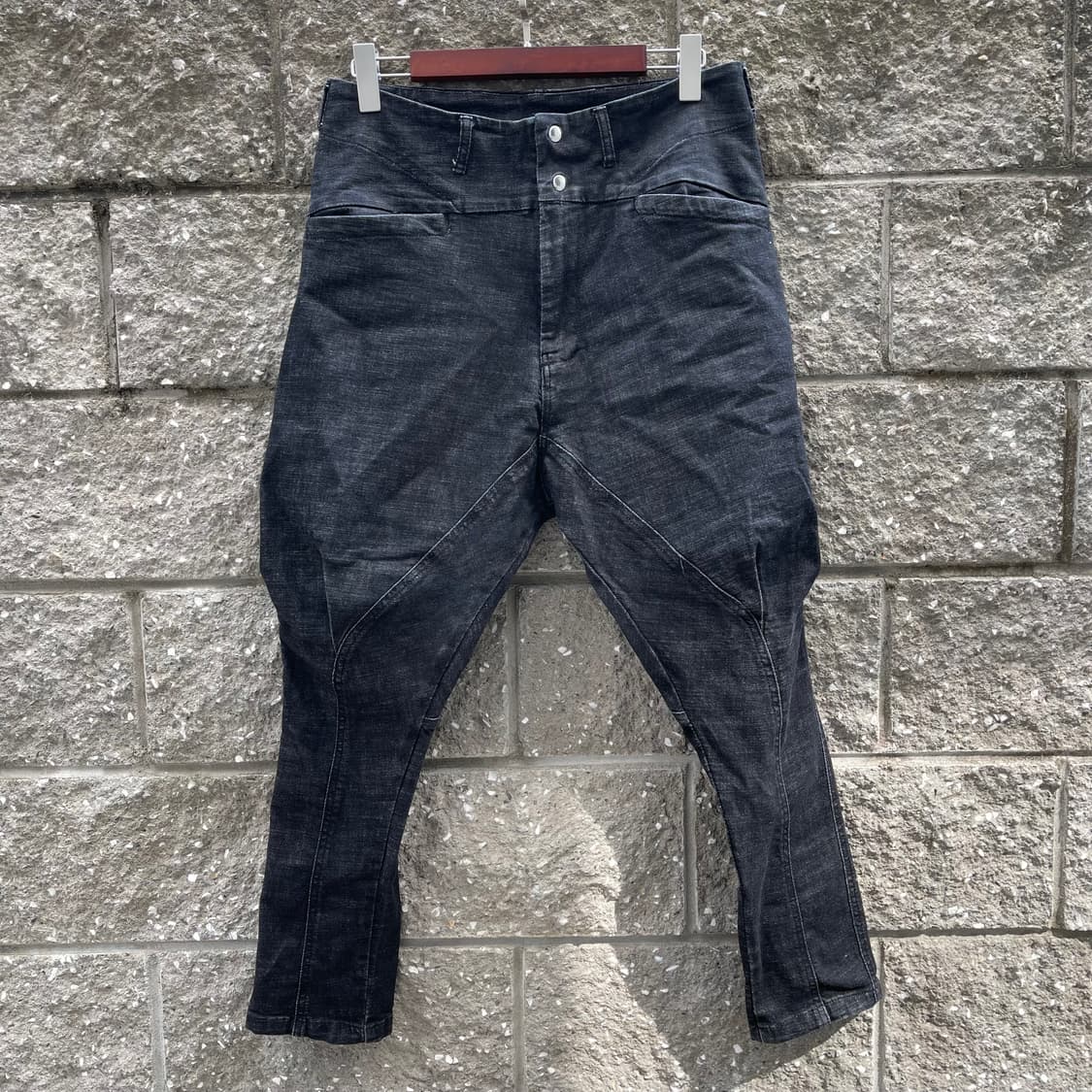 [L] VTG 드롭 크로치 블랙 데님 팬츠 (~33) 상품이미지1