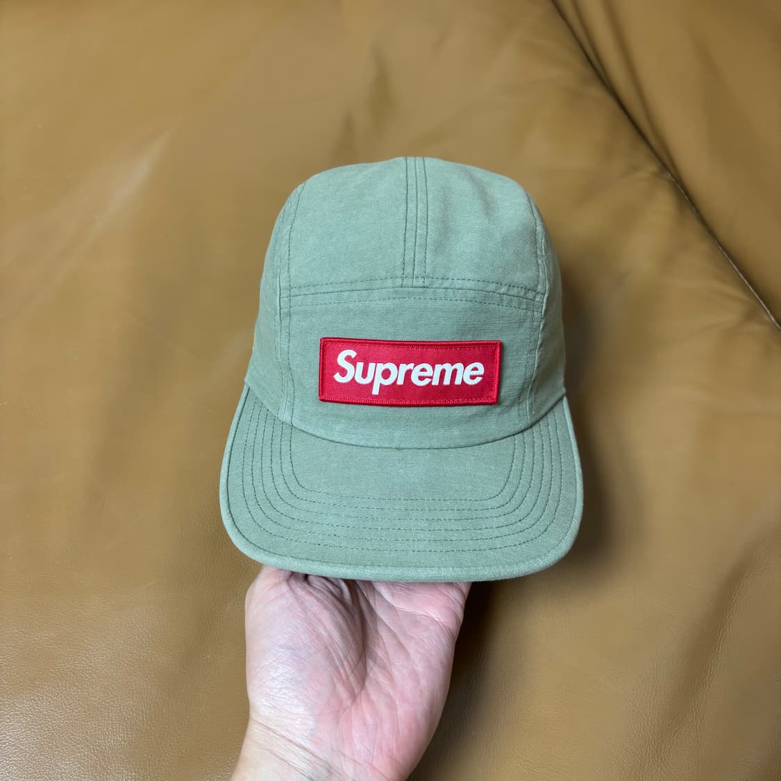 Supreme 20ss 밀리터리 워시드 카키 캠프캡 모자 (Khaki) 상품이미지2