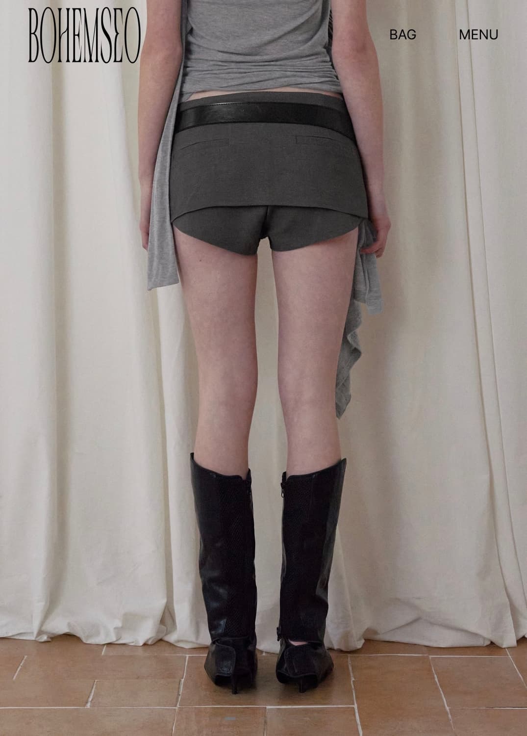 보헤미안서울 26ss 오블리크 스커트 팬츠-새상품 상품이미지4