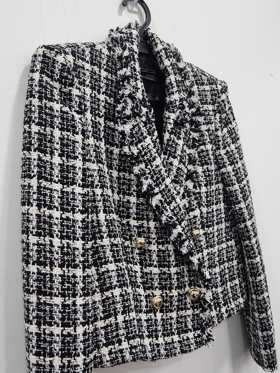 [S] 자라 Zara 더블 트위드 자켓  여성 S 상품이미지4