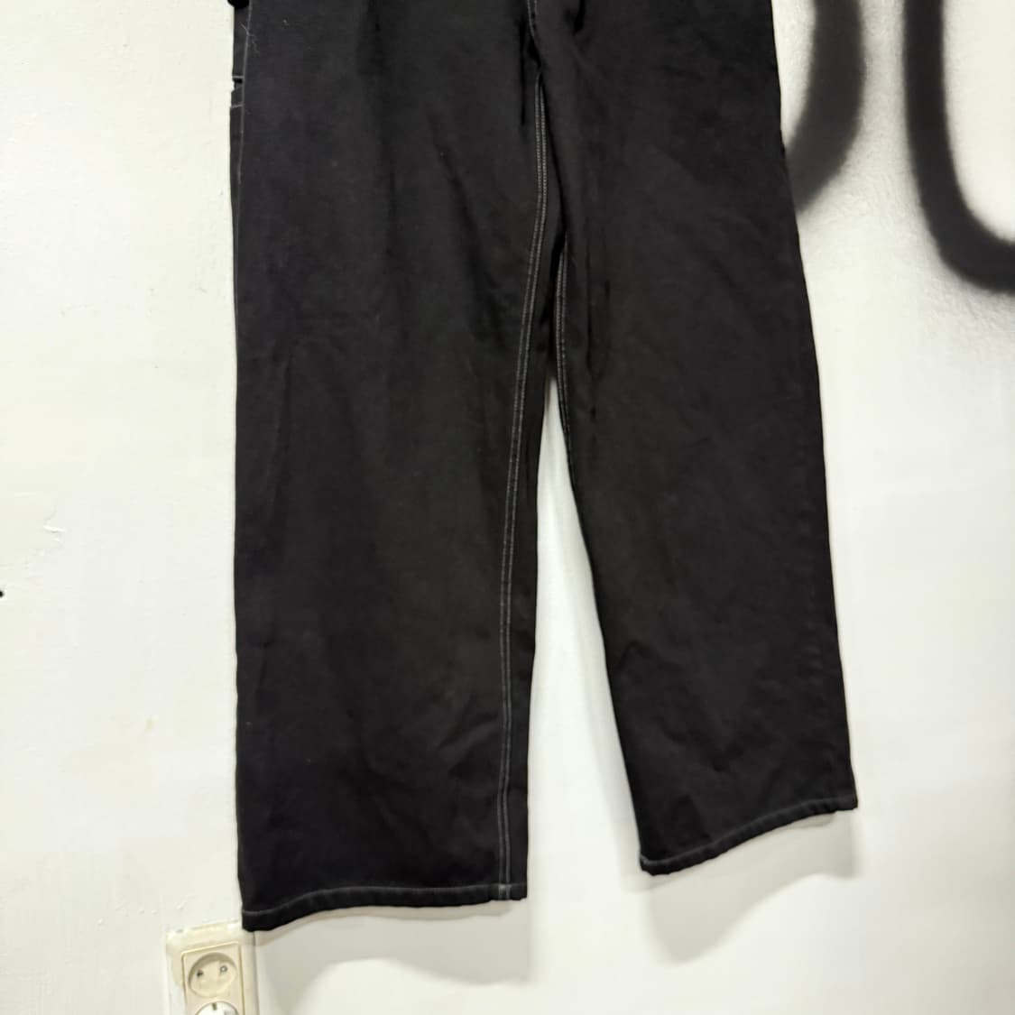 VTG 빈티지 흑청 데님 카펜터 와이드 팬츠 상품이미지4