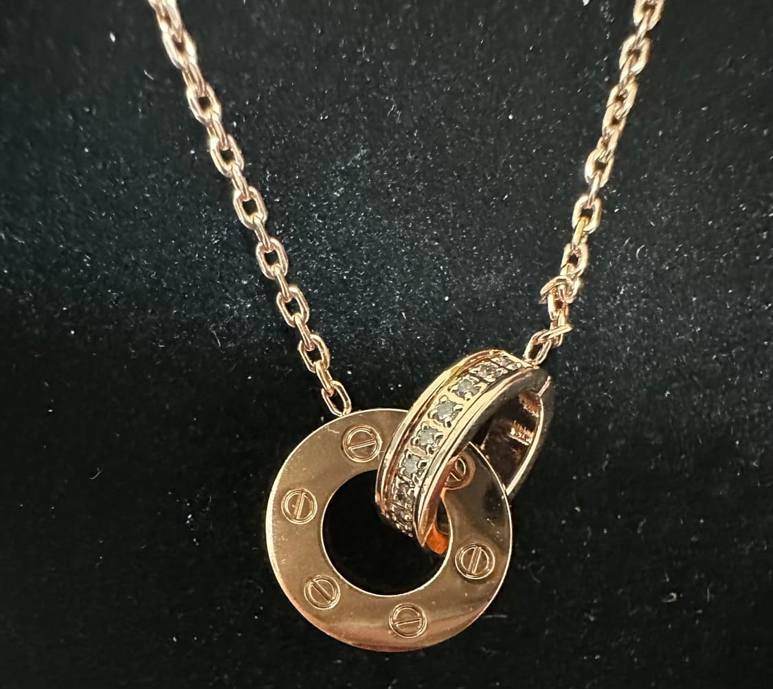 Au750로즈골드 링 팬던트 목걸이  상품이미지3