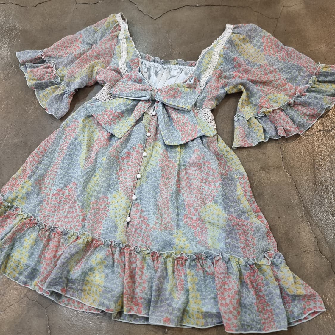 Liz Lisa 리즈리사 빈티지 오프숄더 플라워 원피스 상품이미지3