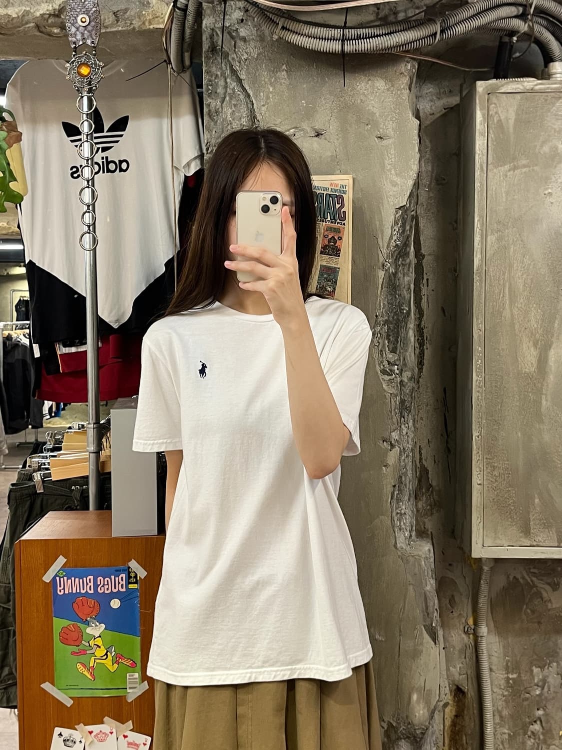 폴로 랄프로렌 베이직 반팔티 화이트 M #csz551 상품이미지2