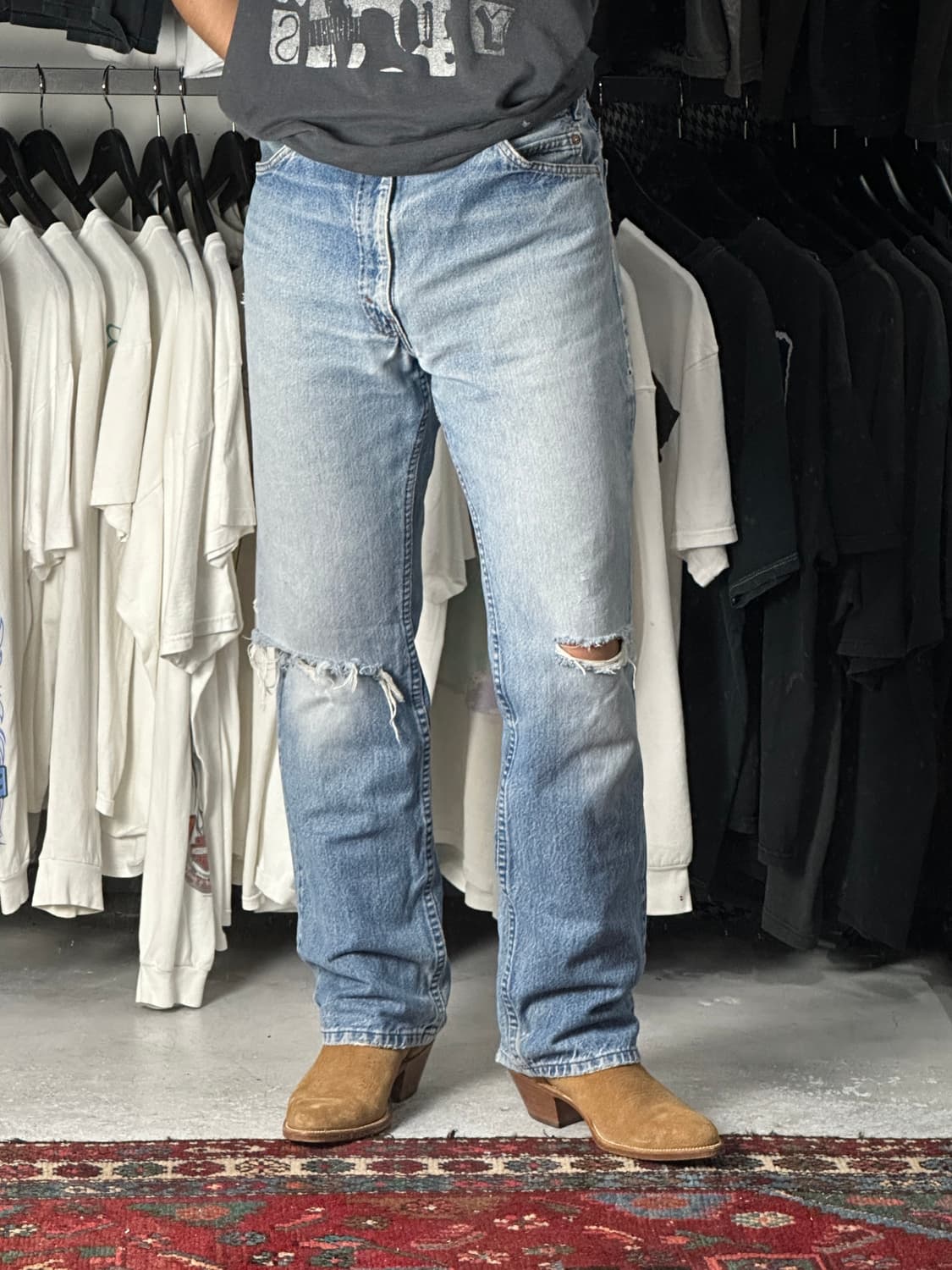 90s USA Made FRYE 러프아웃 스웨이드 카우보이 웨스턴 부츠 상품이미지2