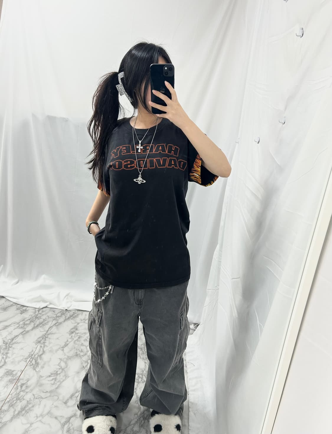 [HARLEY DAVIDSON] 00s 할리데이비슨 플레임 반팔 상품이미지2