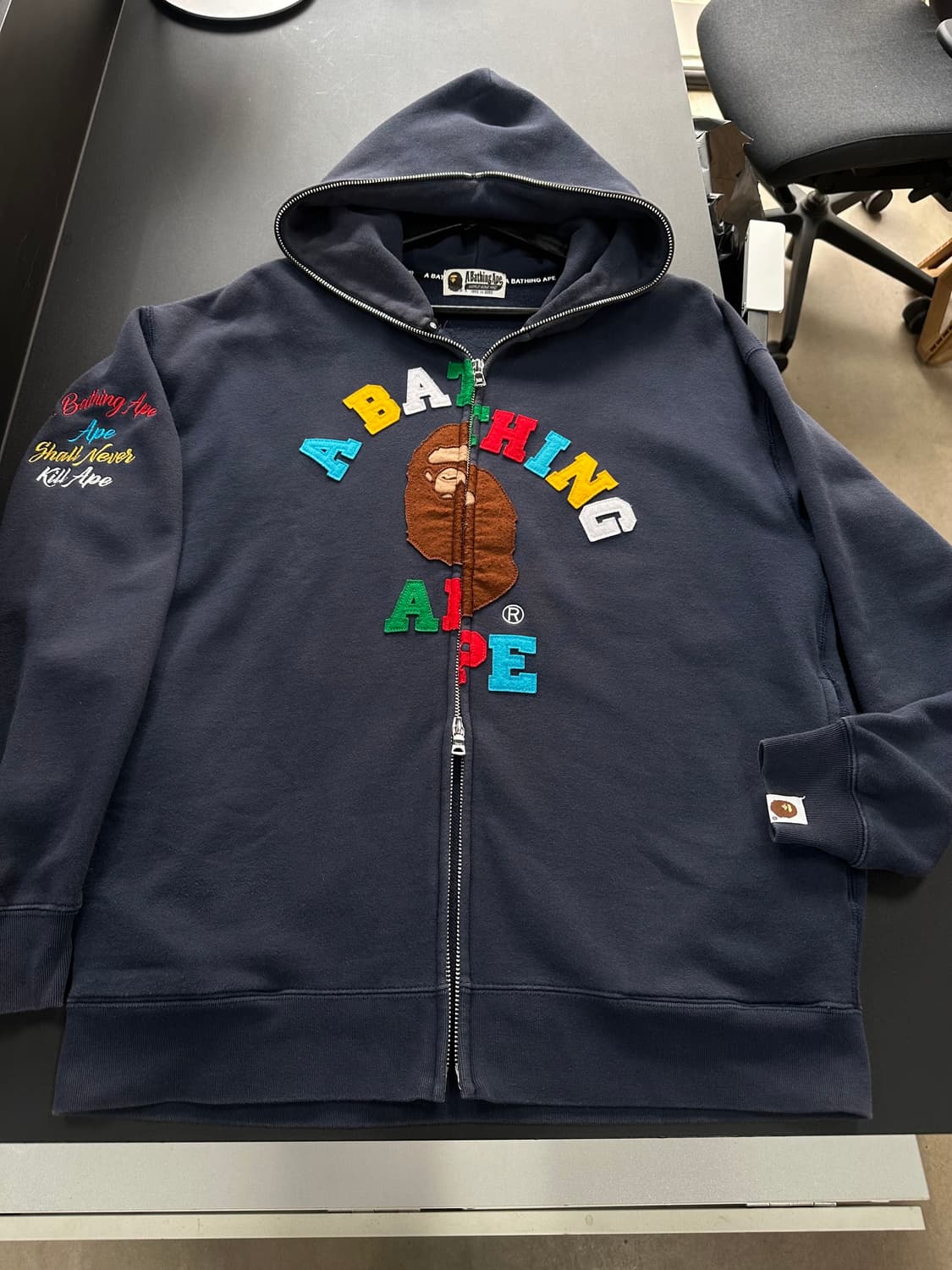 베이프 OG 컬러패치 컬리지 풀 후드집업 상품이미지6