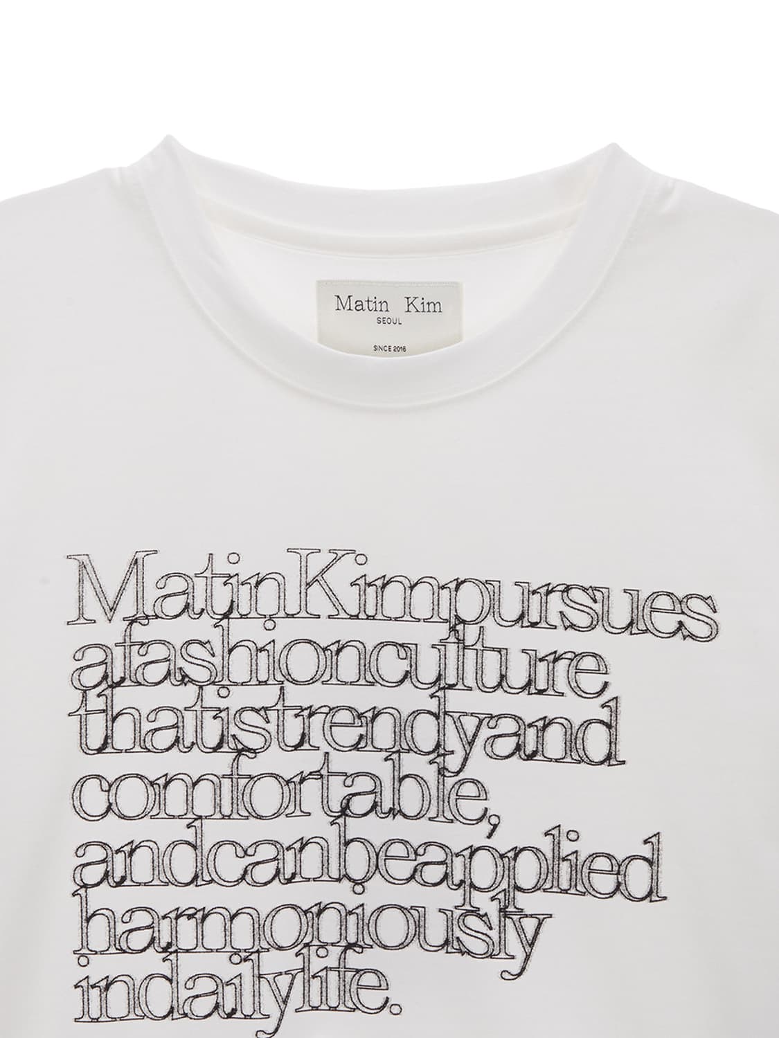 마뗑킴 반팔 THIN TYPO CROP TOP IN WHITE 상품이미지2