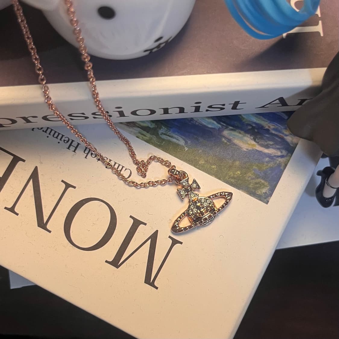 비비안웨스트우드 메이페어 바스 릴리프 목걸이 로즈골드 상품이미지2