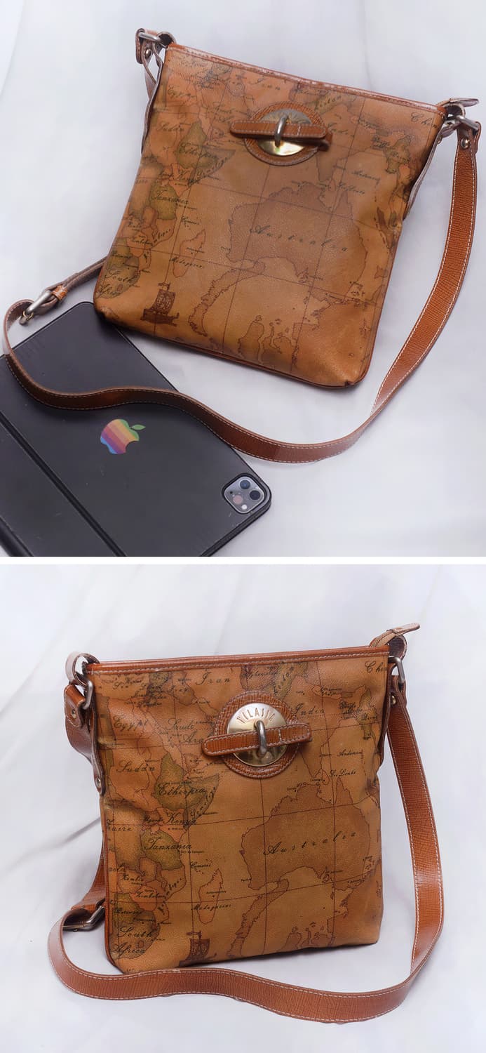 프리마 클라쎄 (Made in italy) 시그니쳐 고지도 플랫 크로스백 상품이미지2