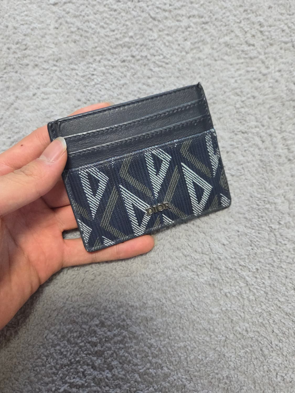 [정품] 디올 다이아몬드 카드지갑 네이비 상품이미지1