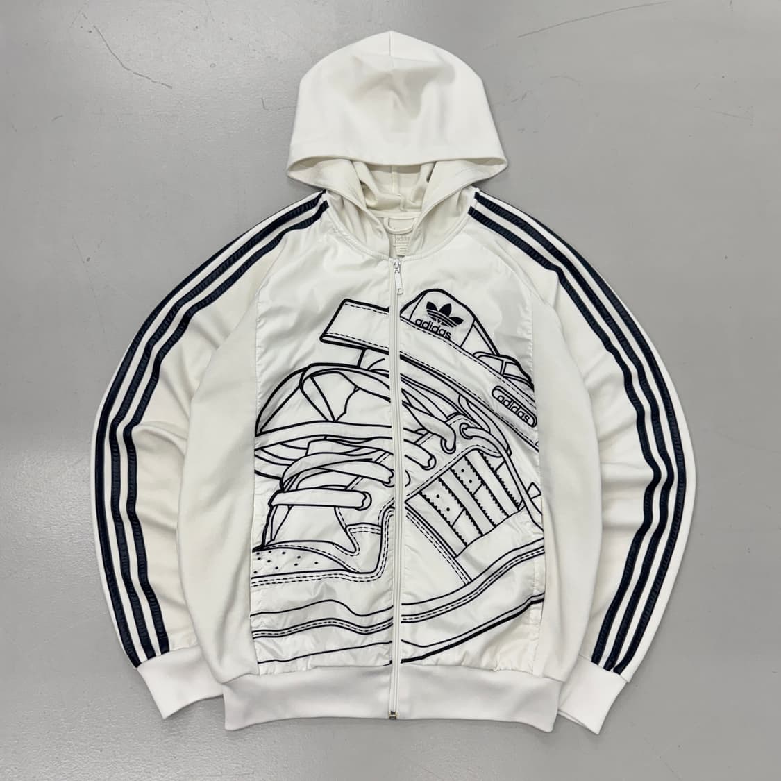 아디다스 파이어버드 삼선 화이트 후드 트랙탑 져지 상품이미지2