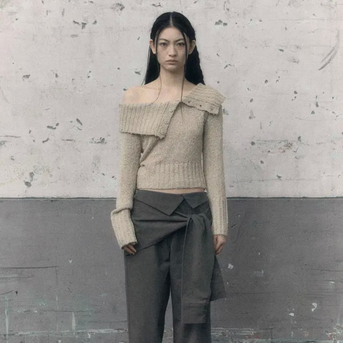 보헴서 보헤미안서울 리브드 오프숄더 아이보리 상품이미지1