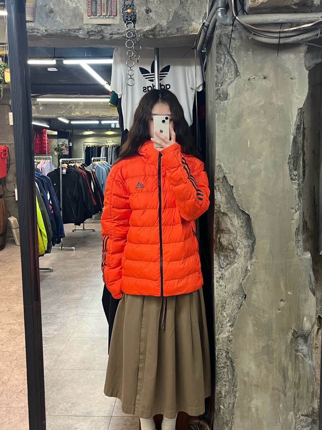 아디다스 후드 패딩 자켓 오렌지 M #csz2477 상품이미지2