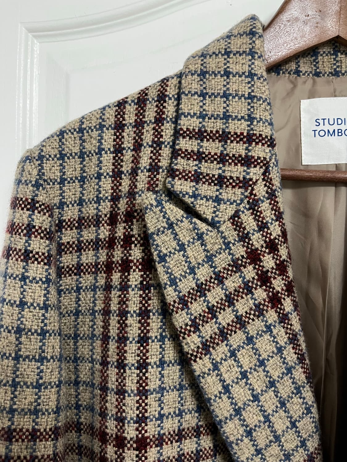 톰보이 테일러드 롱 체크 코트 (오버핏) 상품이미지4