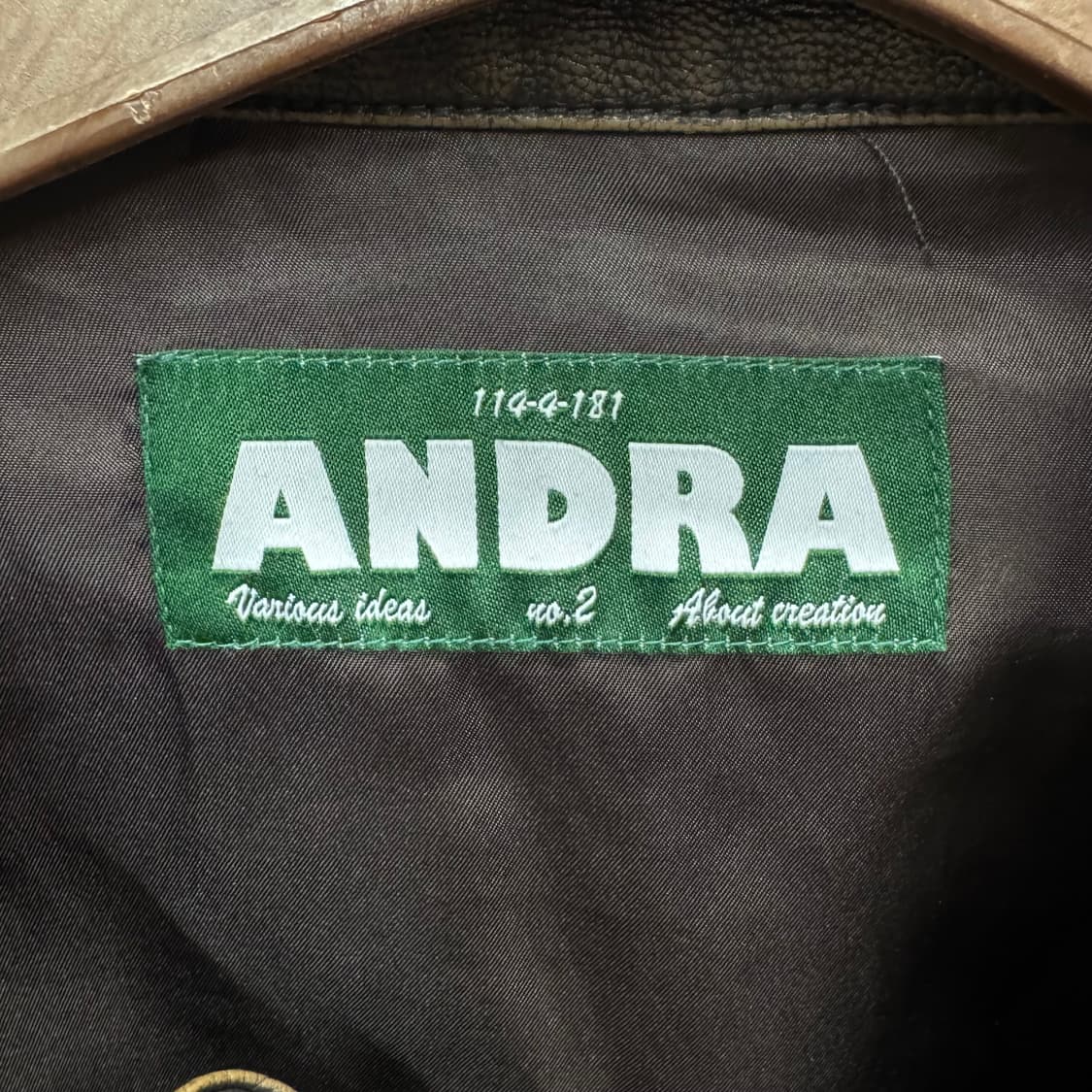 90s JPN VINTAGE 리얼 레더 블루종 자켓 블랙 상품이미지6