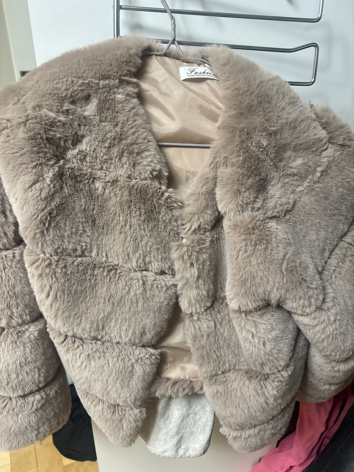 베이지 퍼자켓  상품이미지1