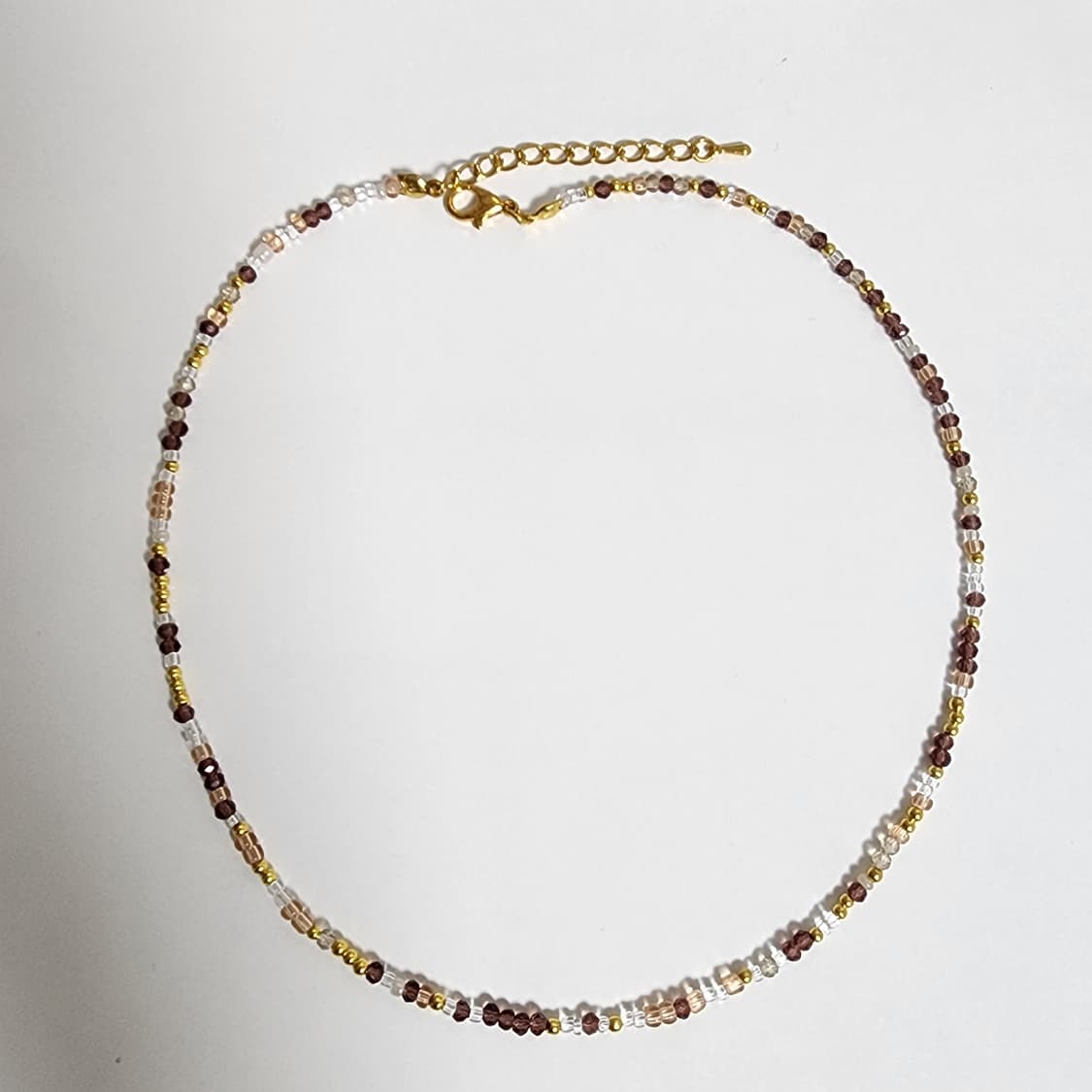 버건디 골드 비즈 목걸이 상품이미지1