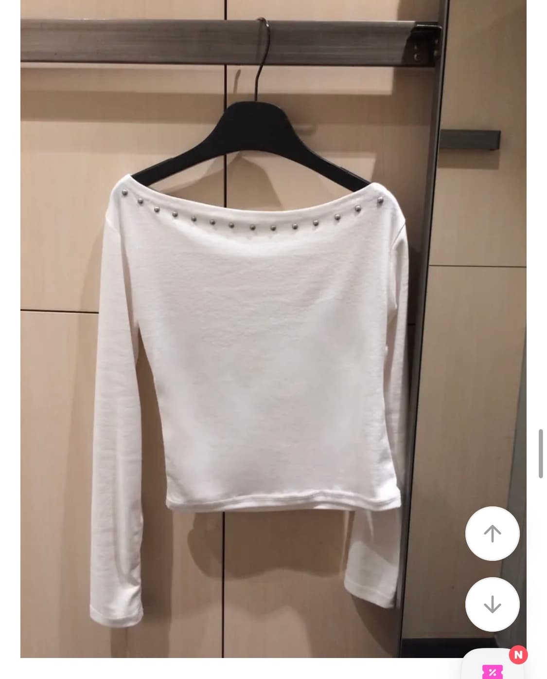 Selez 오프숄더 긴팔 티셔츠 화이트 상품이미지2