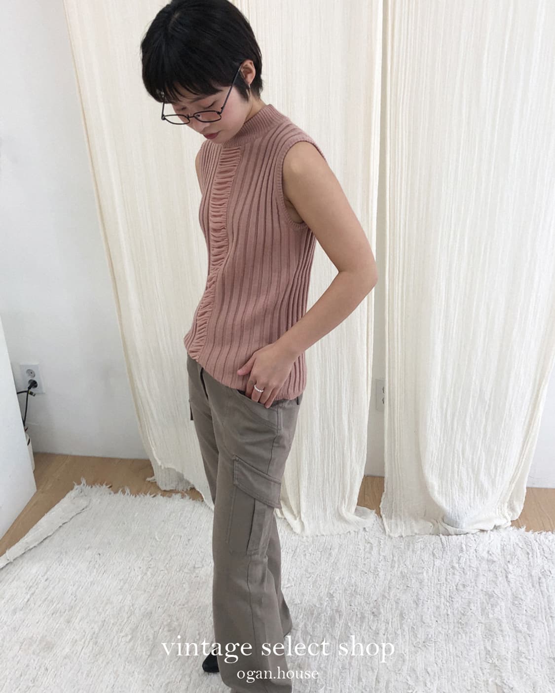 vintage frill knit sleeveless top 상품이미지5