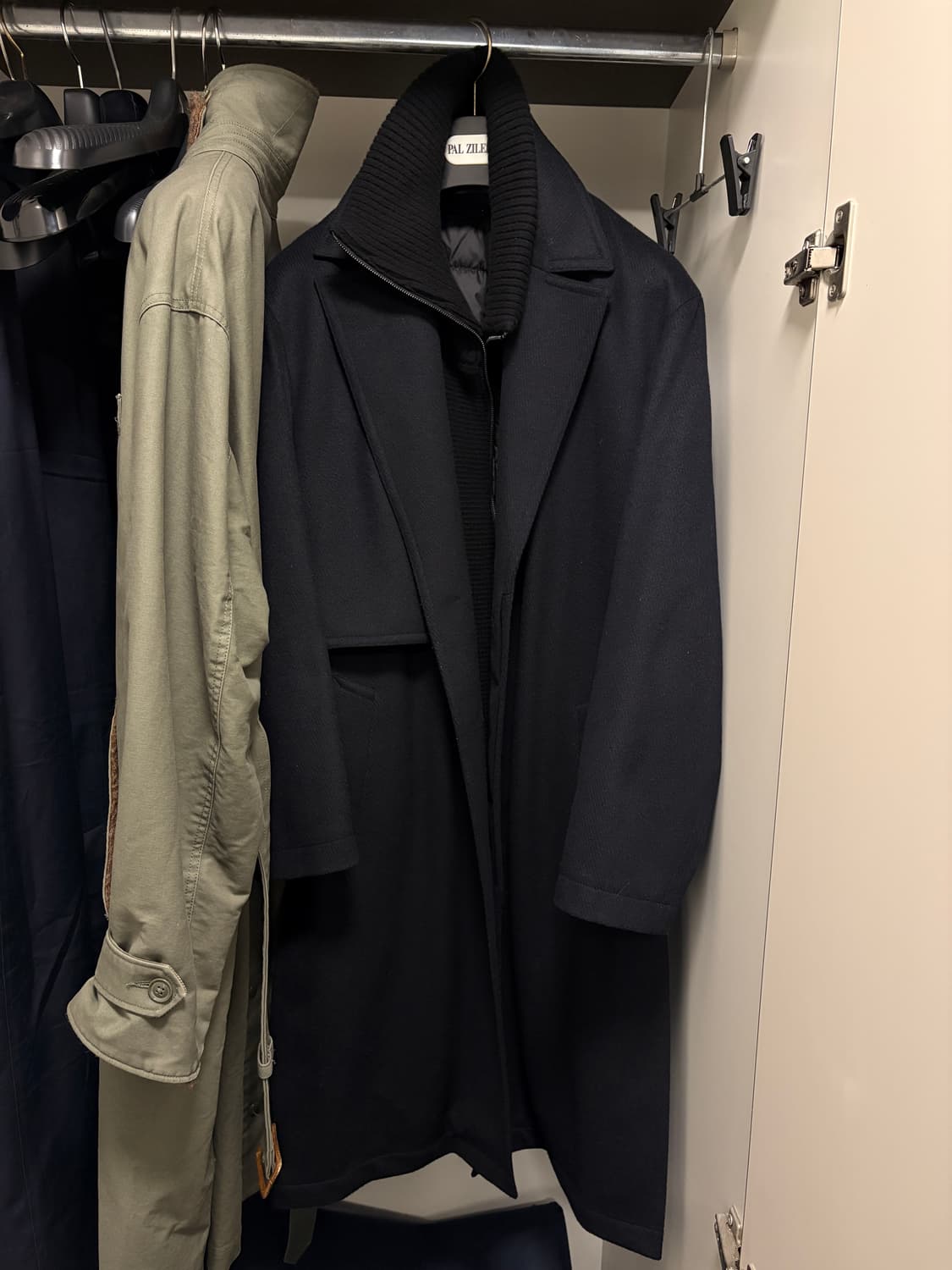 알레그리 울 캐시 코트 (하이넥 가디건 탈부착,구스다운 라이너) 상품이미지1