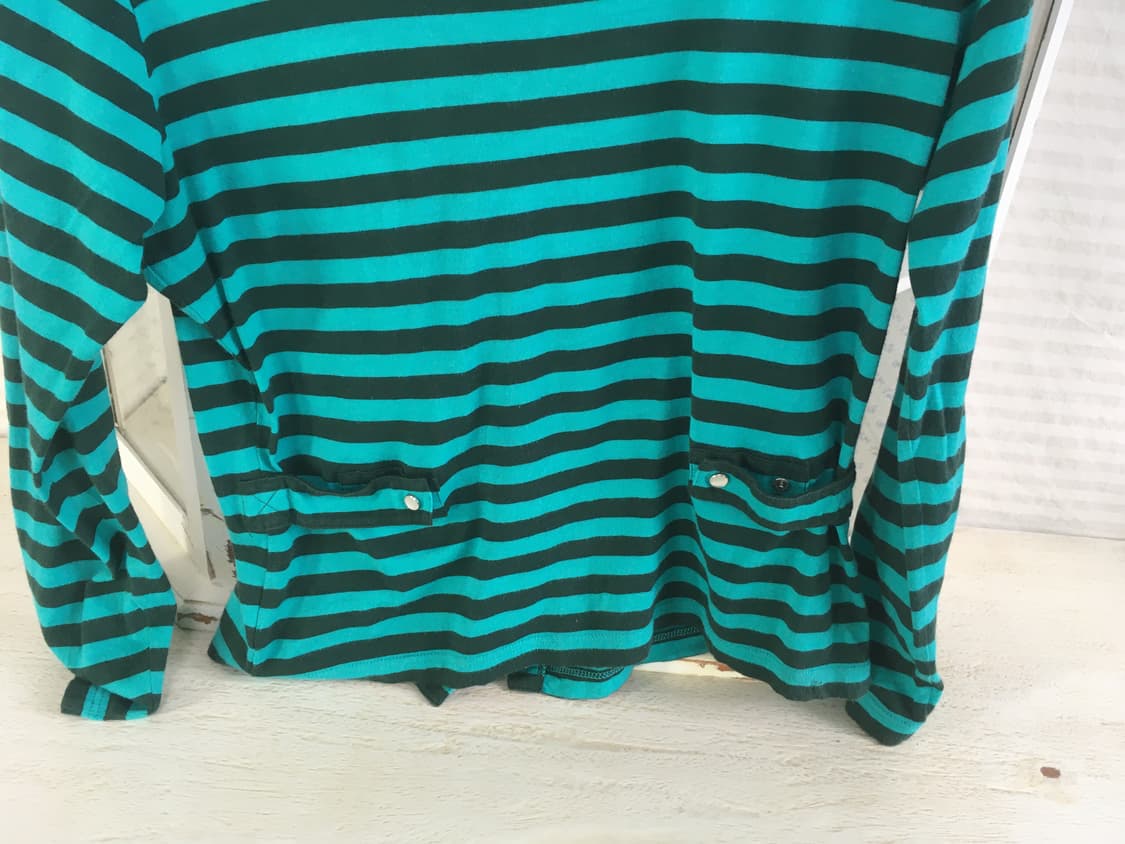 Agnes b. blue green stripe button cardig 상품이미지9