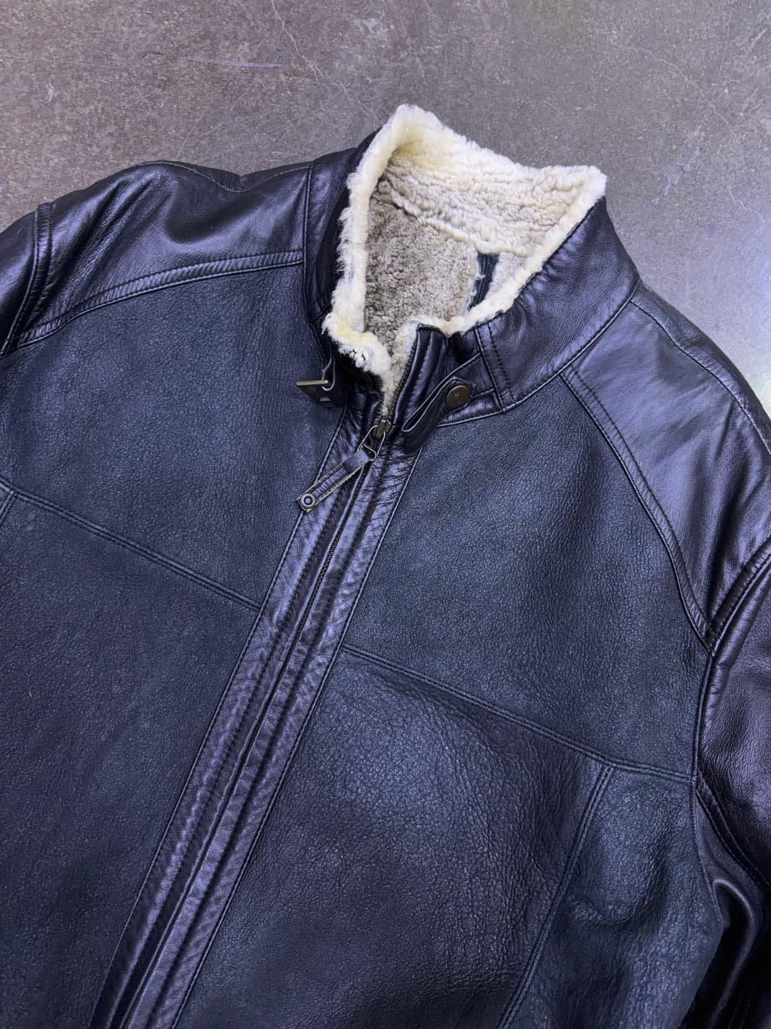 양가죽 양털 안감 투톤 무스탕 레더자켓 105 상품이미지3